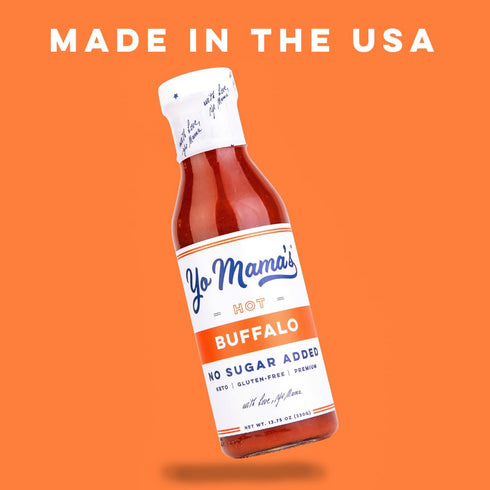 Pack (3) Whole30, Yo Mamas Foods Keto Hot Buffalo Dipping, Marinade & Wing Sauce - of - Low-Zero Carb, No Sugar Added