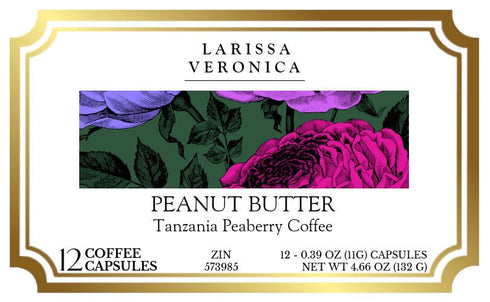 Larissa Veronica (12 573985) 2 Pack Peanut Butter Tanzania Peaberry Coffee (Single Serve K-Cup Pods) (Gourmet