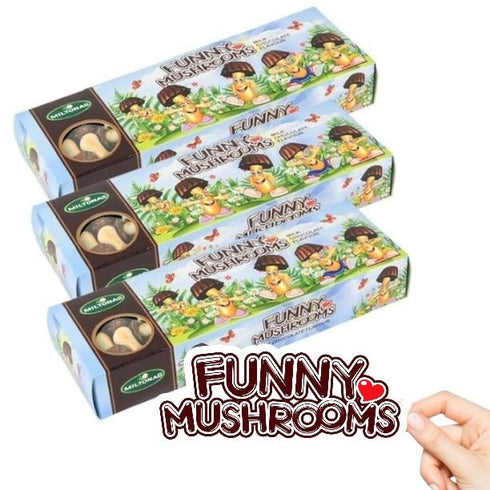 Miltonas 3 Pack (150g Mini Mushroom Shaped Chocolate Cookies - Funny Chocolate Mushrooms with Crunchy Bite-Sized Pieces
