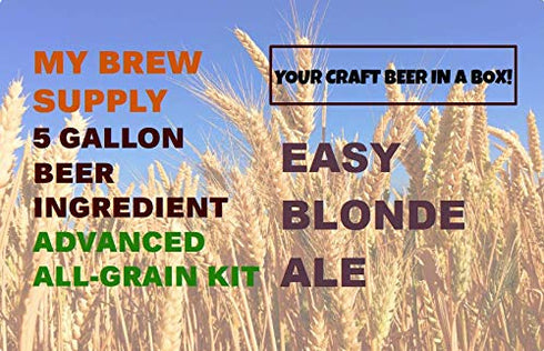 5 Easy Blonde Ale Advanced Homebrew ALL GRAIN Gallon Beer Ingredient Recipe Kit by My Brew Supply