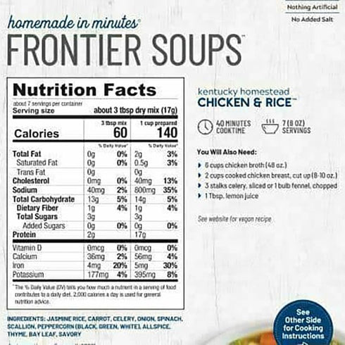 Pack: (1) 8 oz (1) 4.25 oz Anderson House Frontier Soups Combo Rocky Mountain Trail Loaded Potato, and Kentucky