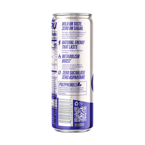 12 Guru Organic Zero Wild Berry Energy Drink, Fz