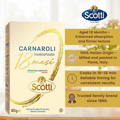 18 100% 850 Packed, Aged Carnaroli Rice for months, Risoto Rice, Italian, gram Chef Selection, Recipe Included For Easy
