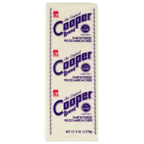 The Original Cooper Brand Cooper Sharp White American Cheese Block 5 lb Aged, Real Milk Cheese