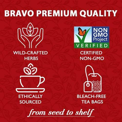20 1 count Bravo Tea Lion's Mane Mushroom Herbal Tea Caffeine Free, tea bags