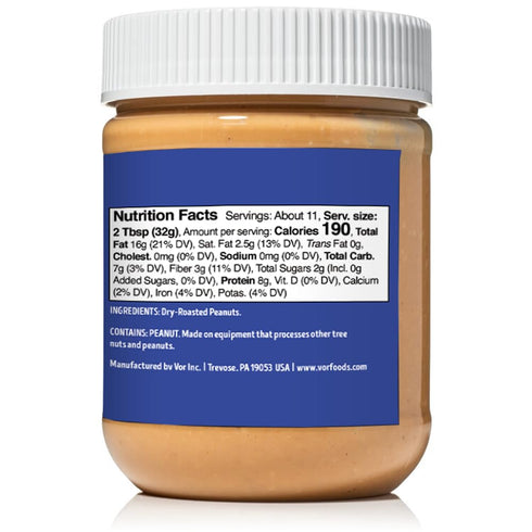 Voer (12oz) Peanut Butter | Single Ingredient | Vegan and Keto-Friendly, Gluten-Free
