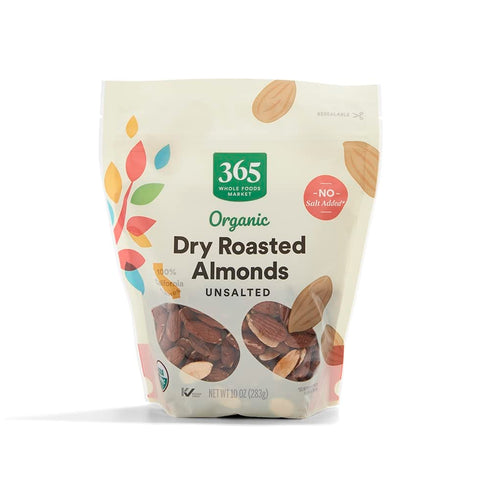 365 by Whole Foods Market, Organic Dry Roasted & Unsalted Almonds, 10