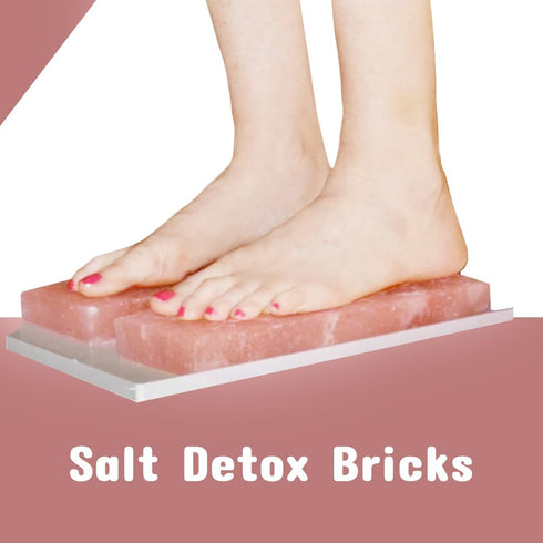 Generic 8" 4" 1" Pack 2 Himalayan Rock Salt Blocks Size x x for feet | Himalayan Salt Foot Detox Or Detoxer Block