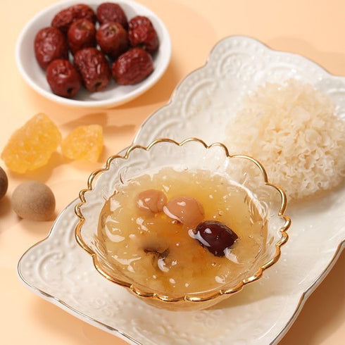 Dried Longan Red Date Tremella Porridge Mix, Natural Nutritious Congee Ingredients, No Added Sugar, Easy to Cook