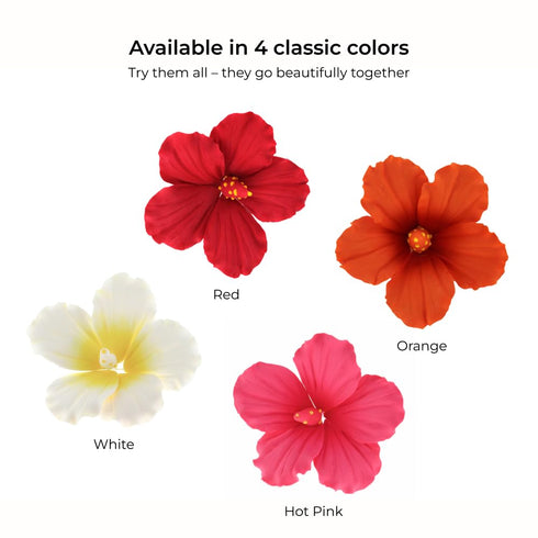 9 Count Global Sugar Art Hibiscus Sugar Cake Flowers, White with Yellow Hawaiian Cake Flower Large, by Chef Alan