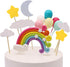 Palksky Colorful Rainbow Cake Topper/Wedding Cake Flags/Cupcake Picks Set - Includes Cloud Balloon Moon Stars
