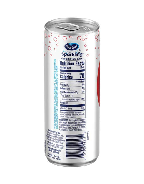 11.5 Oz 4 Count (Pack 6) Ocean Spray Sparkling Cranberry Juice Drink, Fl Cans