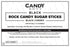 24 Black Rock Candy Sugar Sticks - Black Cherry Flavored - Individually Wrapped Candy Party Favors