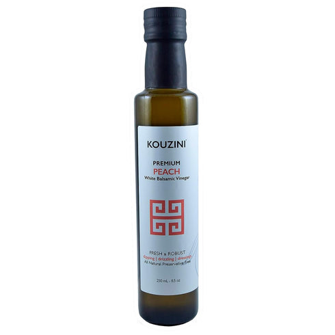 Kouzini Ultra-Premium Peach White Balsamic Vinegar, Aged, No Added Sugars or Preservatives,