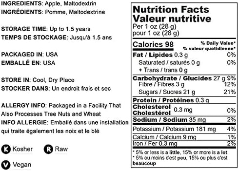 1 Food to Live Apple Juice Powder, Pound - Unsulfured, Made from Raw Dried Fruit, Vegan, Bulk, Great for Juices