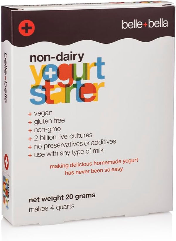 Belle + Bella Non-Dairy Vegan Yogurt Starter - Gluten Free, No Added