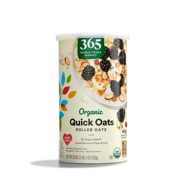 365 by Whole Foods Market , Organic Rolled Quick Oats, 18 Ounce