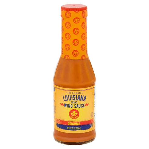 Louisiana Brand The Original Wing Sauce, Added Hot & Spicy Flavor for Wings, 23 Servings Per Bottle, Kosher Wing Sauce 12 FL OZ Glass Bottle (Pack of 1)