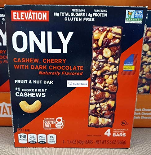 Elevation by Millville Elevation ONLY Cashew, Cherry with Dark Chocolate Fruit & Nut Bar 5.6oz