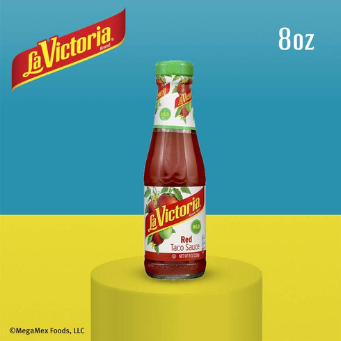 8 (Pack 12) La Victoria Mild Red Taco Sauce, -Ounce Glass Bottles