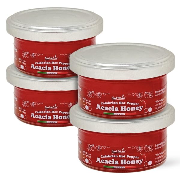 Food To Live Calabrian Hot Pepper Acacia Honey, 70gr Artisan Italian Spicy