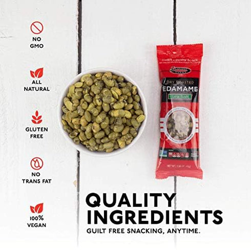 20g 2 0 1.58 oz (Pack 12) Seapoint Farms Dry Roasted Crunchy Edamame, Plant Based Snack, Protein, Ingredients, Added