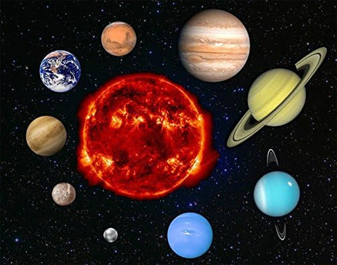 Solar System Edible Cake and Cupcake Topper for 1/4 Sheet Cake