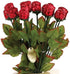 FavorOnline 6 19-inch Personalized Valentine's Chocolate Roses Bouquet Gift of Long Stem Red Roses with Silk Green