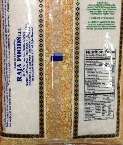 4 Lbs., 1,816 Swad Multi Dal Mix (Split Beans & Lentil Mix) Grams.