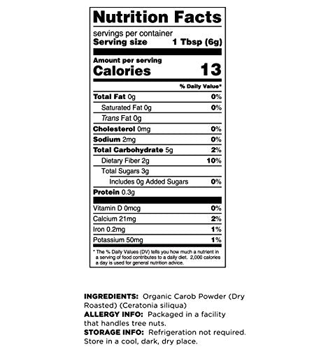 4 Lbs (4 Pack) Terrasoul Superfoods Organic Carob Powder, - Cocoa Powder Alternative | High in Fiber