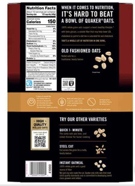 Generic 10 lb, 2 pack Quakers Old Fashioned Oats
