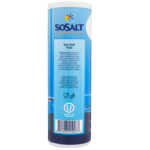 750 (26.5 oz) SOSALT DAL MARE DI TRAPANI Fine Sea Salt, Sicilian Sea Salt, Shaker, gm SoSalt, Sal, Refill