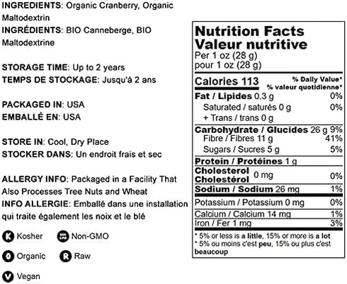 2 Food to Live Organic Cranberry Juice Powder, Pounds - Non-GMO, Unsulfured, Raw, Dried Fruit, Vegan, Bulk, Great