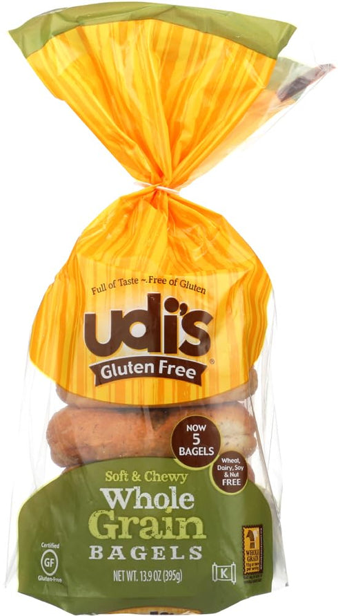Udi's Gluten Free Whole Grain Bagel 14oz (4pack) 4bagels Each Pack