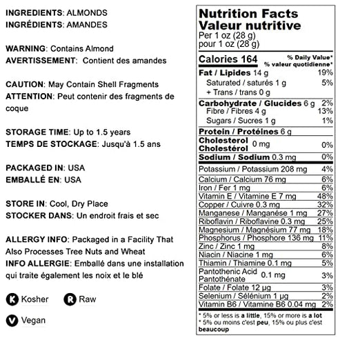 3 Food to Live California Natural Sliced Almonds, Pounds Raw Unblanched Almond Nuts, Kosher, Vegan, Keto, Bulk. High
