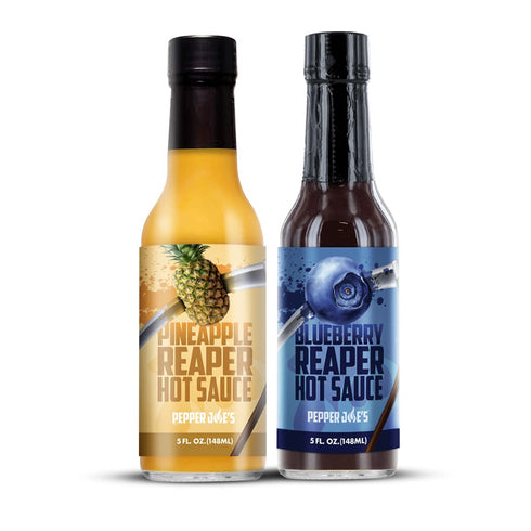 Pepper Joes Carolina Reaper Fruit Hot Sauce Bundle Blueberry Reaper and Pineapple