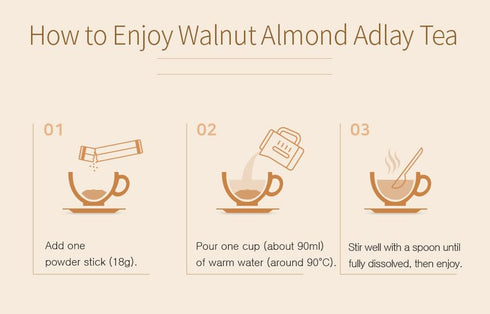 18g 50 Damtuh Walnut Almond Adlay Tea Drink Mix Korean Yulmu Cha (Jobs Tears) Roasted Grain & Nut Latte-Style Powder