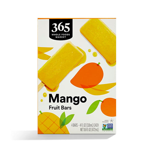 365 by Whole Foods Market , Mango Fruit Bars, 4 Fl Oz, 4 Count, (Frozen)