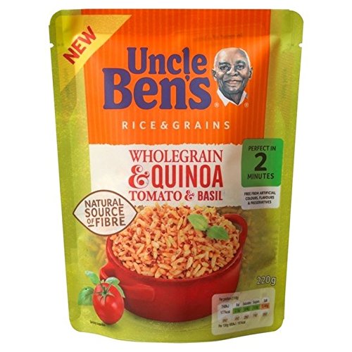 UNCLE BEN'S Wholegrain & Quinoa Tomato & Basil Flavour Rice 220g - Pack of