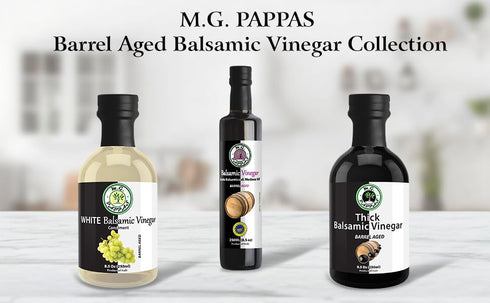 8.5 Oz (250ml) M.G. PAPPAS Thick Aged Balsamic Vinegar from Italy - Gourmet Balsamic Italian Vinegar - A Great Addition