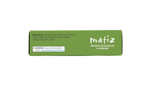 Matiz España Mussels in Extra Virgin Olive Oil & Apple Cider Vinegar, 3.92 oz - Handcrafted in Galicia, Spain