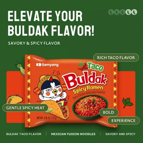 (5 5 Pack) Samyang Buldak Chicken Stir Fried Ramen Korean Ramen Flavor Combo