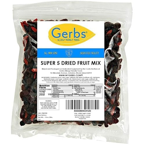 5 2 lbs. 14 Gerbs Super Dried Fruit Snack Mix | Sweetened & Unsweetened Fruit, No Artificial Additives, Resealable Bag