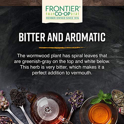 1lb Frontier Co-op Organic Wormwood Herb, Bulk Bag, Cut and Sifted - Artemisia Absinthium | Wormwood Tea and Herbal