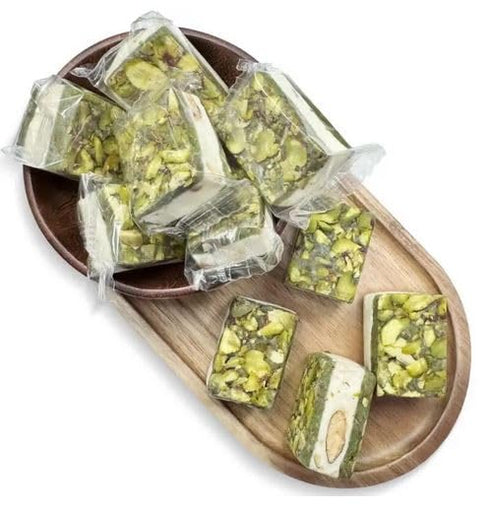 5 NY Spice Shop Nougat Pistachios Square - Pound Middle Eastern Sweet Confection - Chewy Nougat with Roasted Pistachios