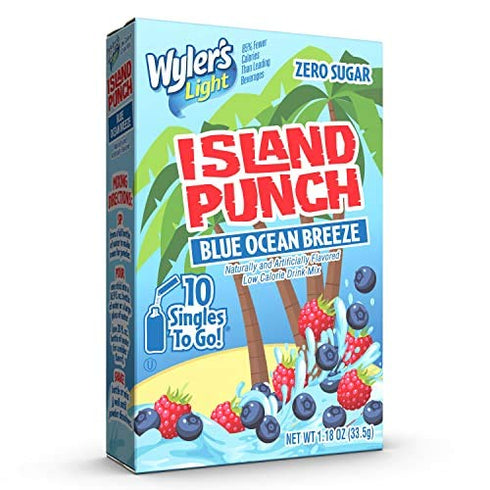 10 (Pack 12) Wyler's Light Island Punch, Blue Ocean Breeze, CT