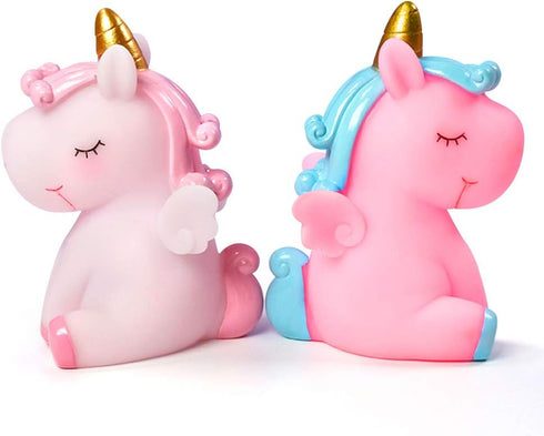 Unicorn Birthday Cake Topper, 2 Pack Unicorn Figurines for Cupcake Dessert DIY Decoration Accessories, Baby Shower Toy