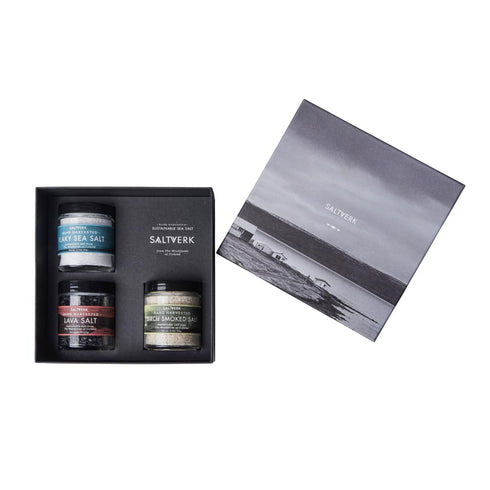 Saltverk Salt Luxury Gift Set - Includes 3 Jars - Flaky, Lava,