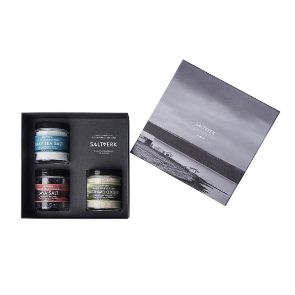 Saltverk Salt Luxury Gift Set - Includes 3 Jars - Flaky, Lava,