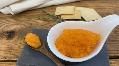1 oz (28 Smoked Golden Whitefish Caviar Wild Caught Great Lakes Roe, Natural Cold-Smoked, Bright Golden Pearls, Gourmet